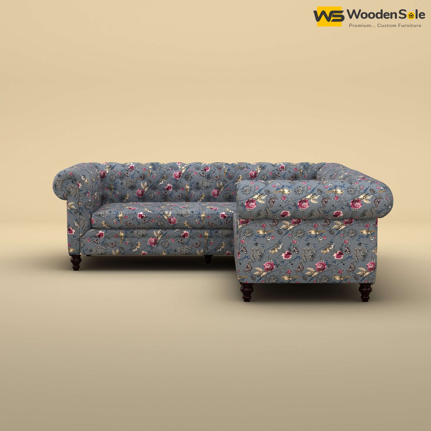 Maharaja Corner Sofa (Cotton, Floral Printed)