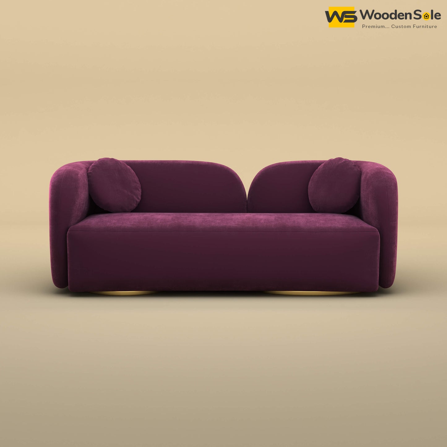 Oslo 3 Seater Interior Sofa (Velvet, Dark Purple)
