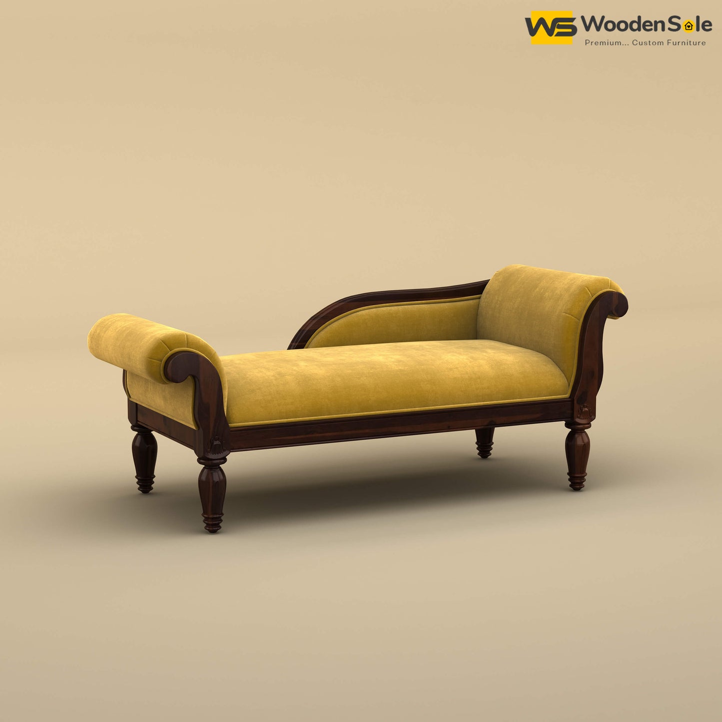 Virat Chaise Lounge (Velvet, Mustard Yellow)