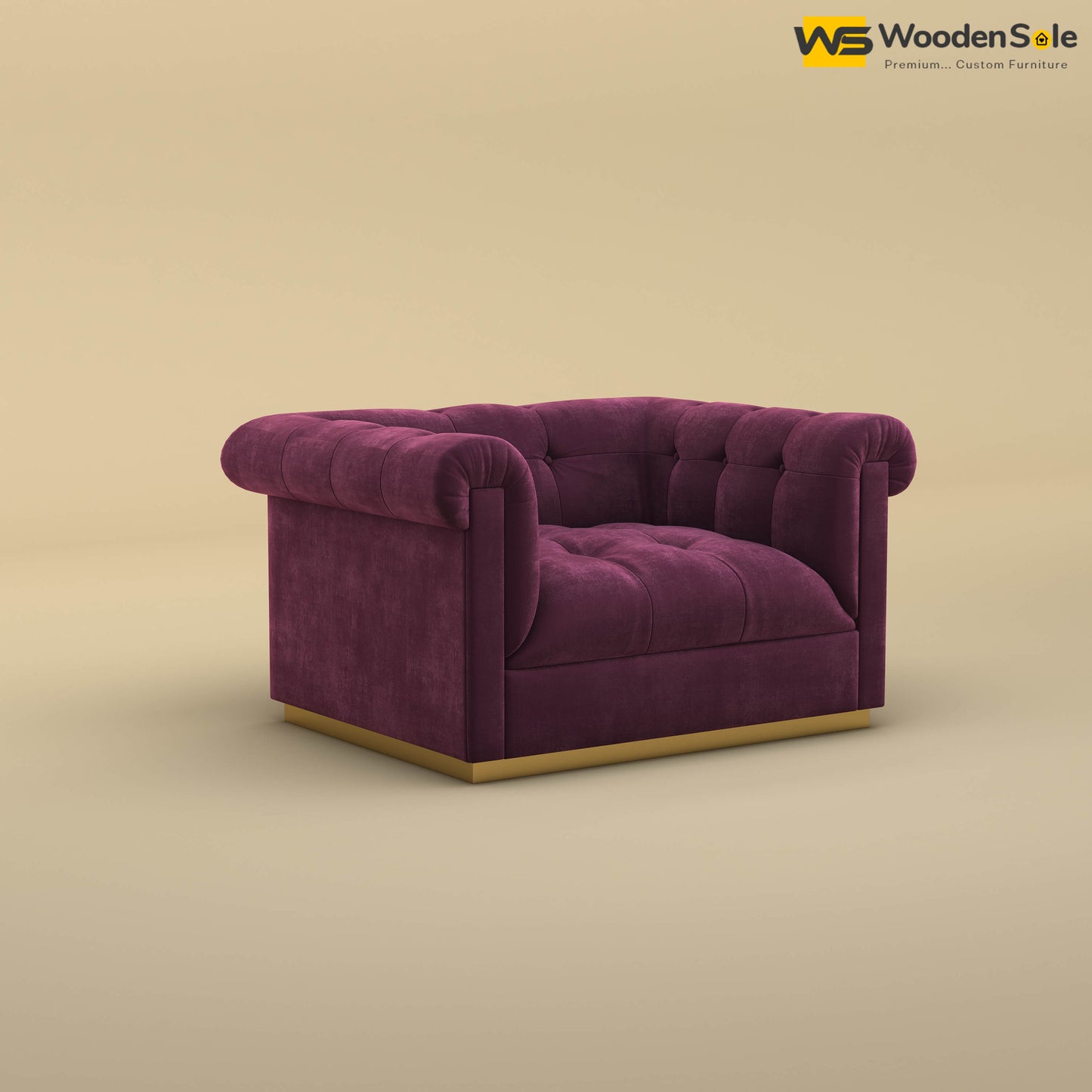 Morrison 1 Seater Fabric Sofa (Velvet, Dark Purple)