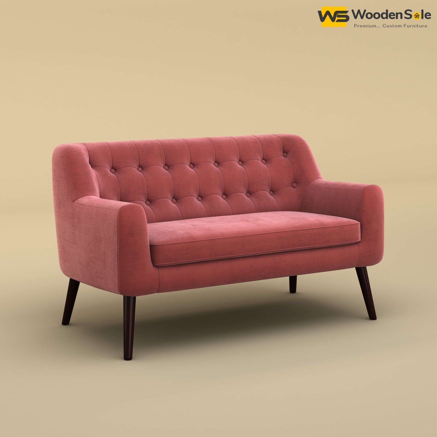 Viraj Loveseat Sofa (Velvet, Pink)