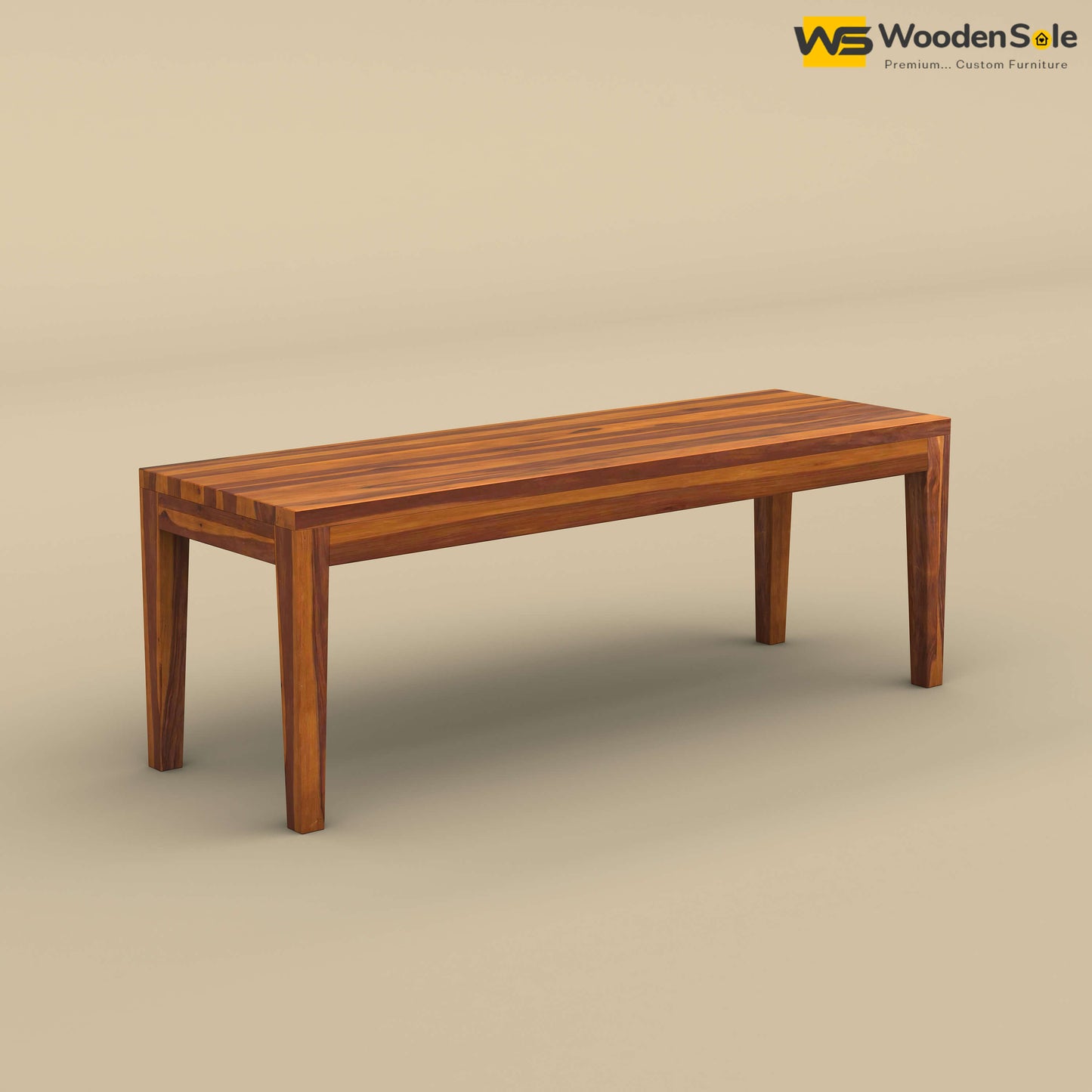 Sheesham Wood 6 Seater Dining Table Set with Bench (Honey Finish)