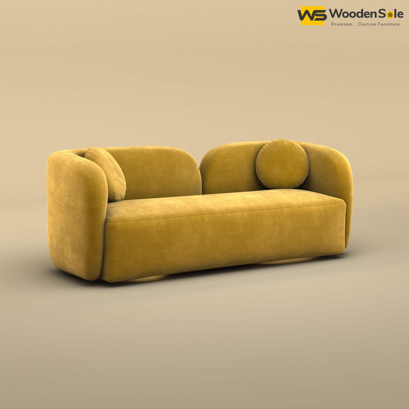Oslo 3 Seater Interior Sofa (Velvet, Mustard Yellow)