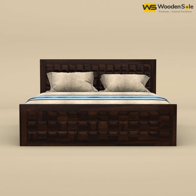 Diamond Hydraulic Storage Bed (Walnut Finish)