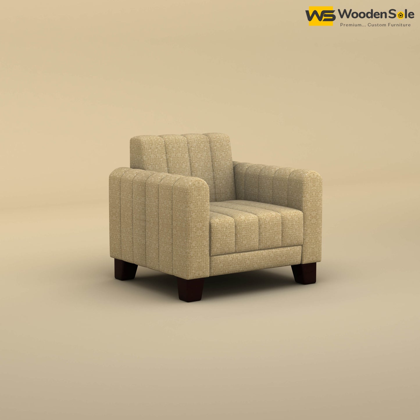Furo 1 Seater Fabric Sofa (Cotton, Faux Cream)