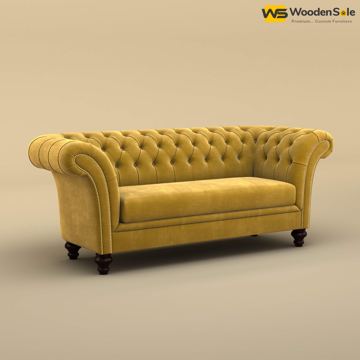 Rolex Loveseat (Velvet, Mustard Yellow)