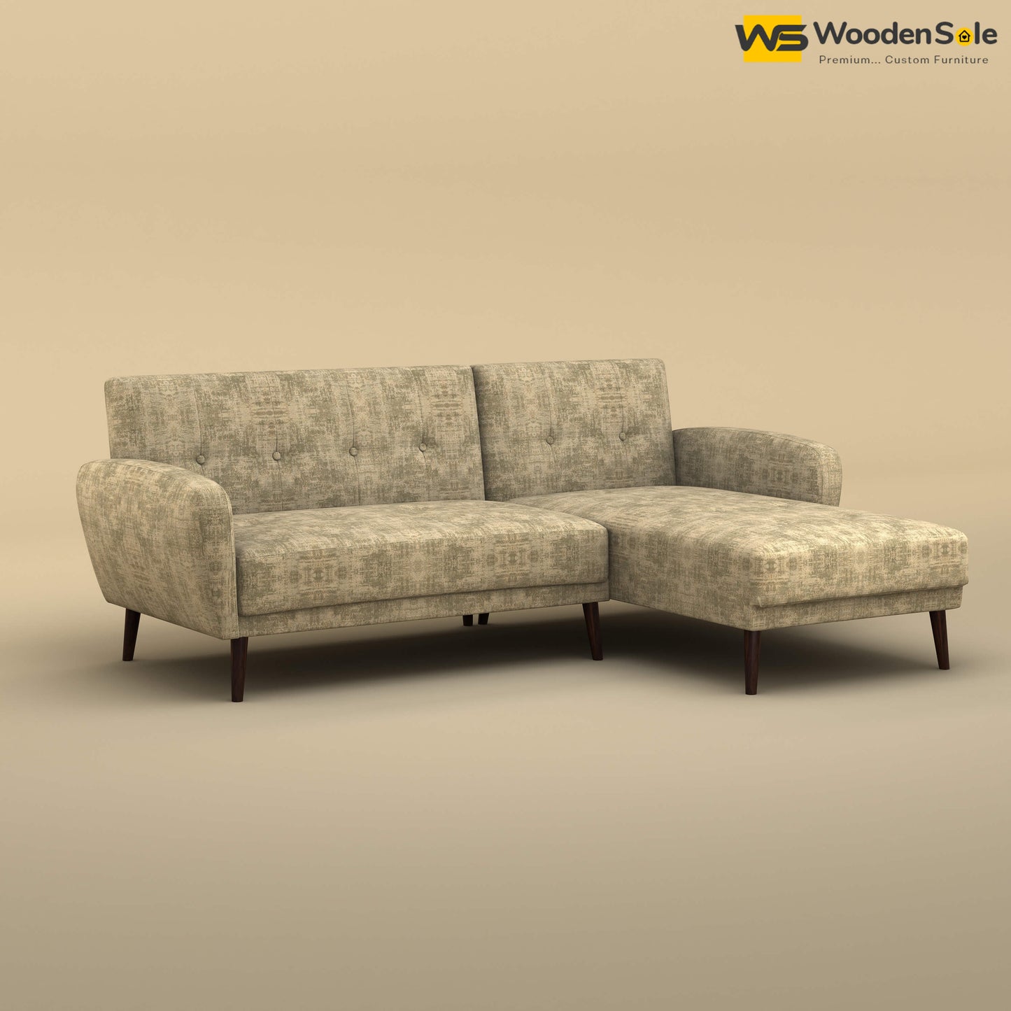 Daisy L Shape Sofa (Cotton, Patchy Cream)