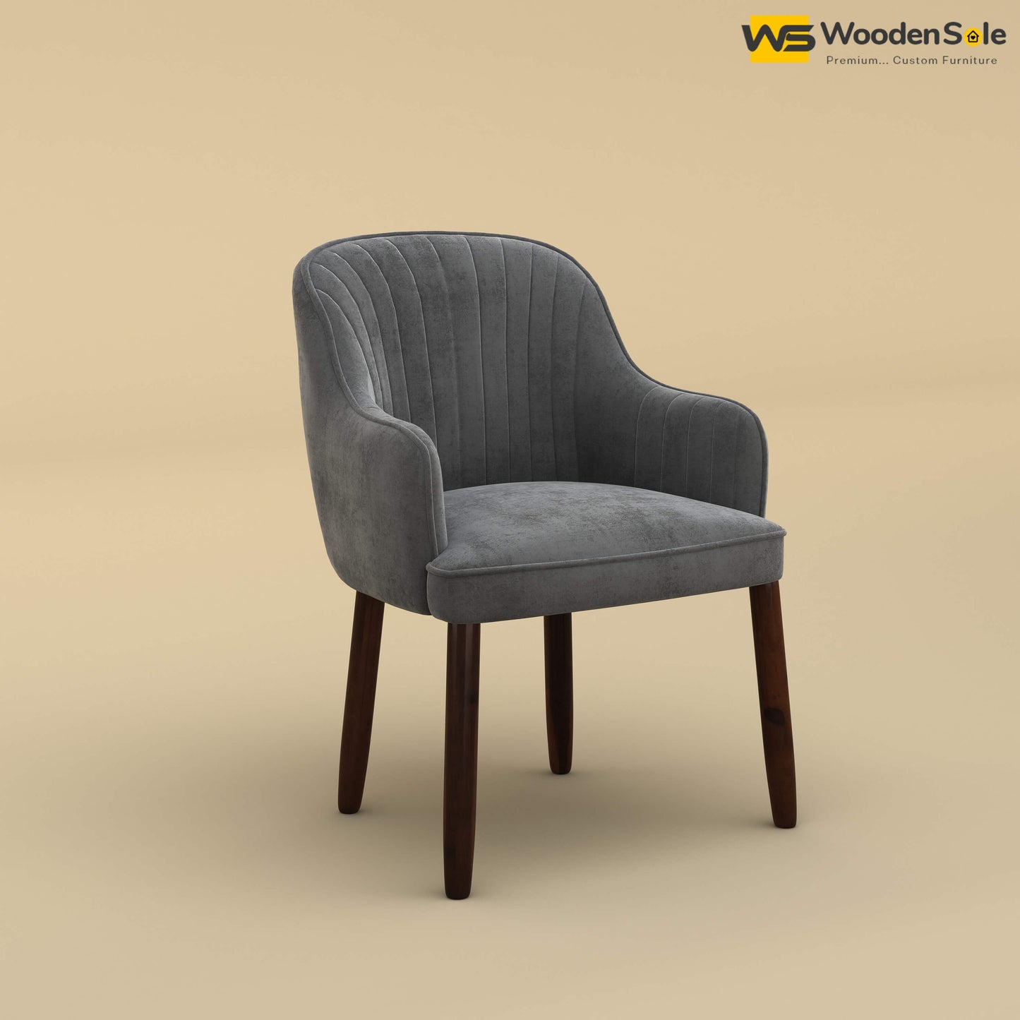 Madrid Dining Chair (Velvet, Charcoal Gray)