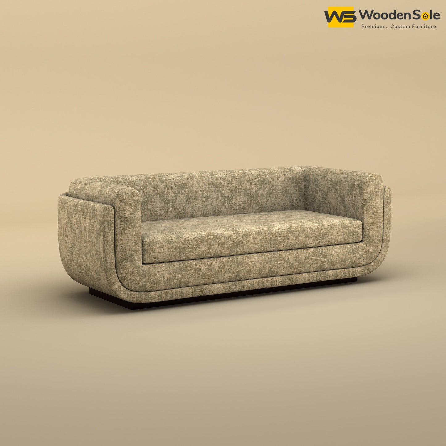 Vedant Three Seater Sofa (Cotton, Patchy Cream)
