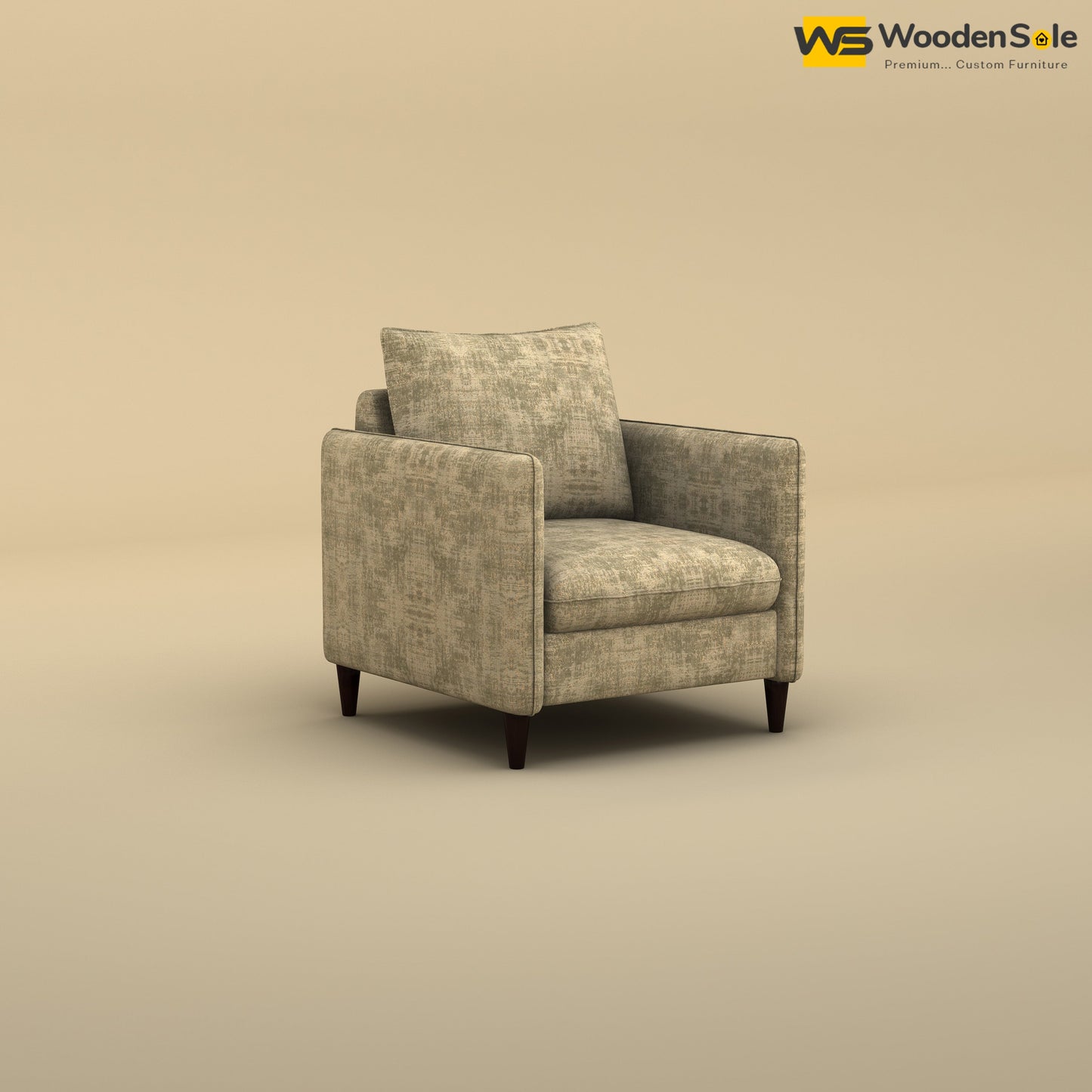 Citron 1 Seater Fabric Sofa (Cotton, Patchy Cream)