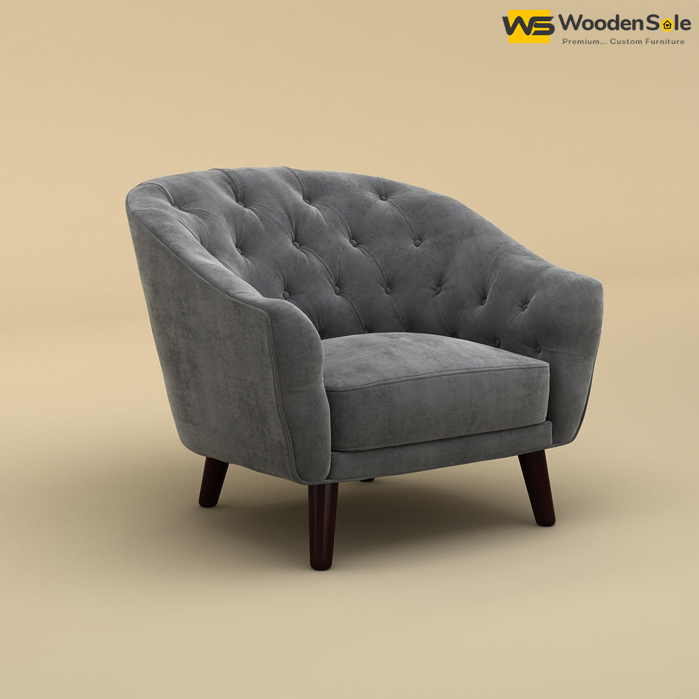 Verona Lounge Chair (Velvet, Charcoal Gray)