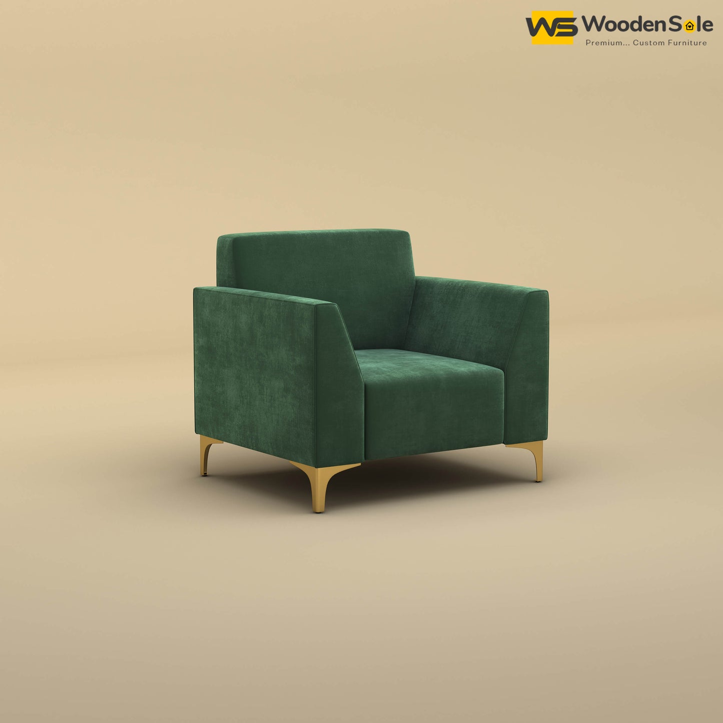 Nayobi 1 Seater Sofa (Velvet, Forest Green)
