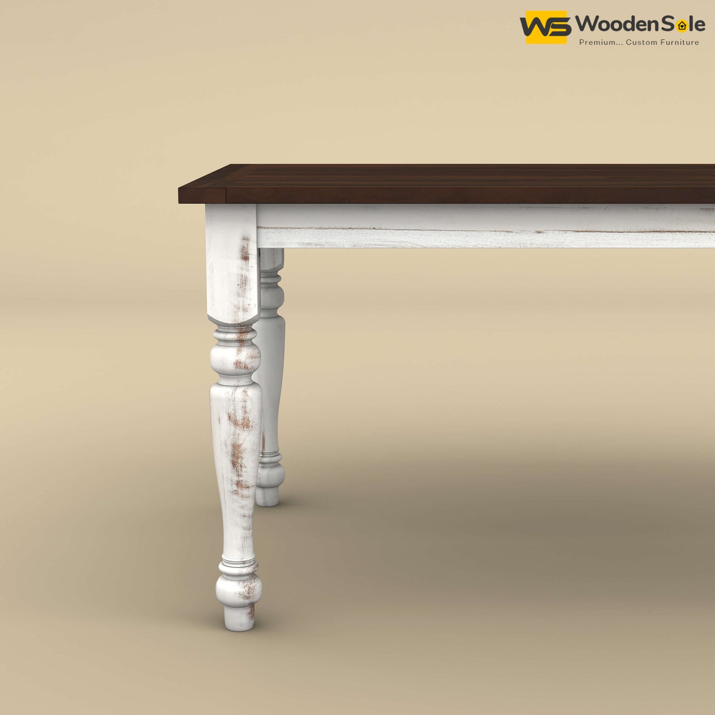 Martha 6 Seater Dining Table (Distress & Walnut Finish)