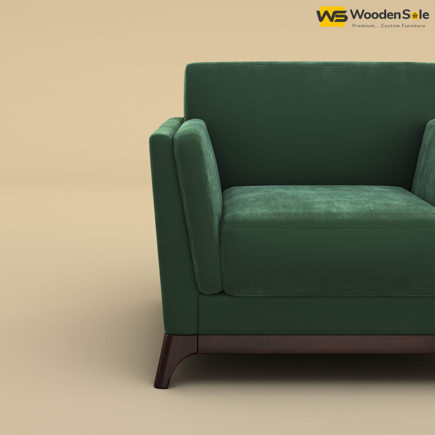Bruno 1 Seater Sofa (Velvet, Forest Green)