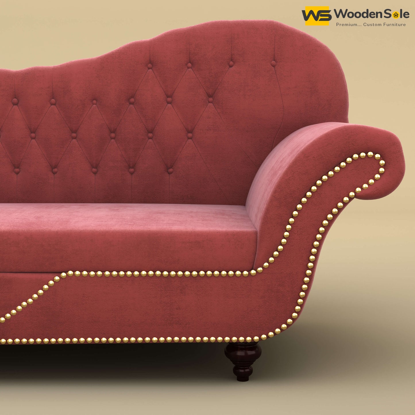 Royal Chaise Lounge (Velvet, Pink)