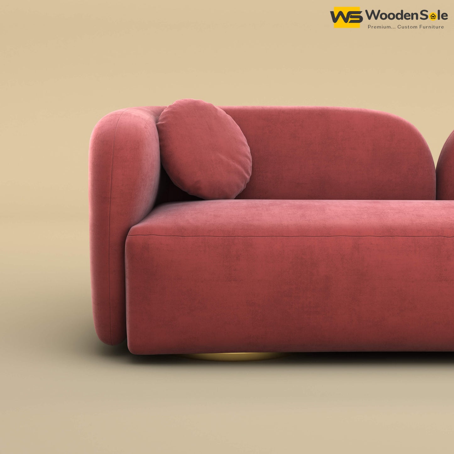 Oslo 3 Seater Interior Sofa (Velvet, Pink)