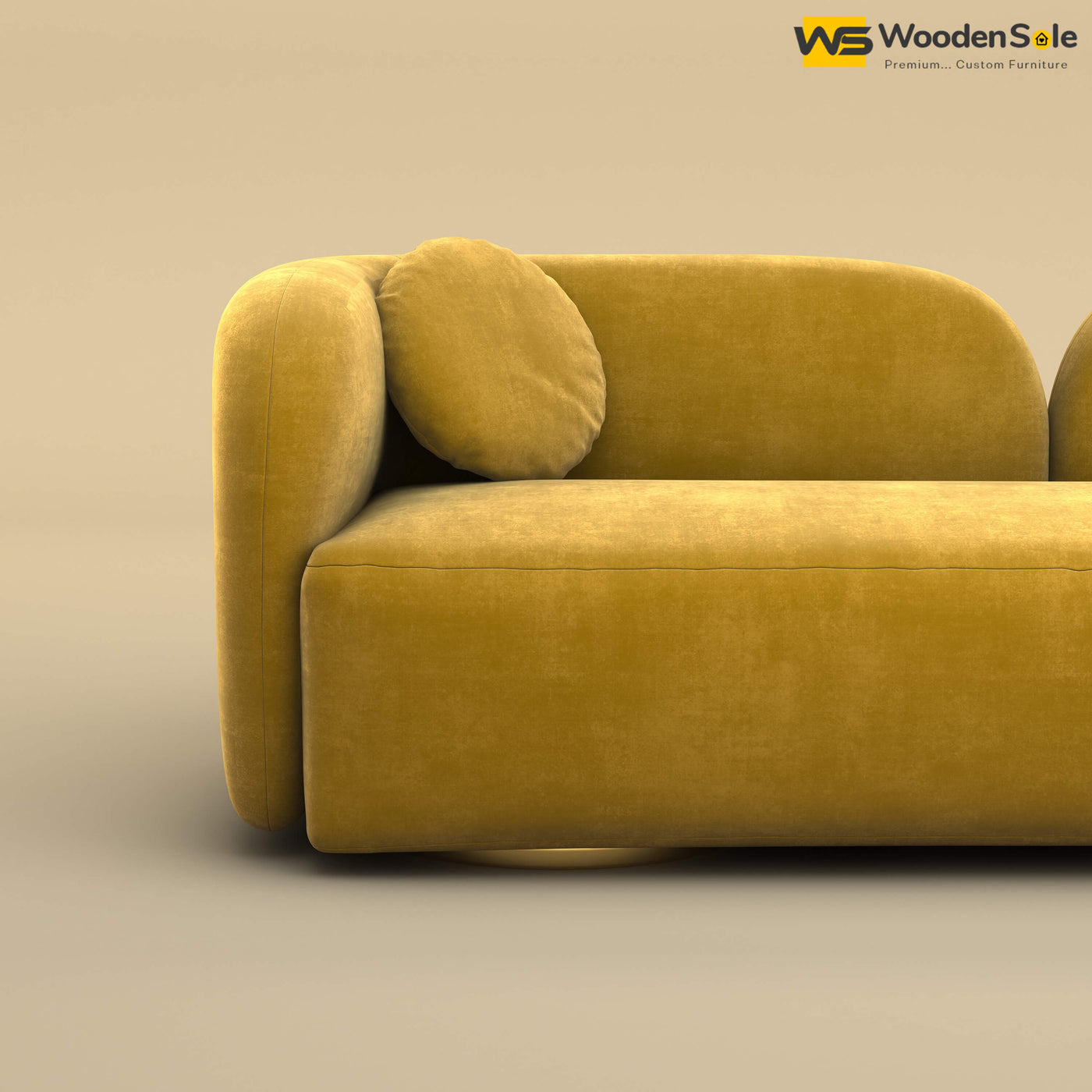 Oslo 3 Seater Interior Sofa (Velvet, Mustard Yellow)