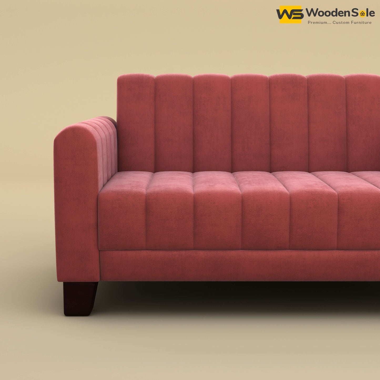 Furo 2 Seater Fabric Sofa (Velvet, Pink)
