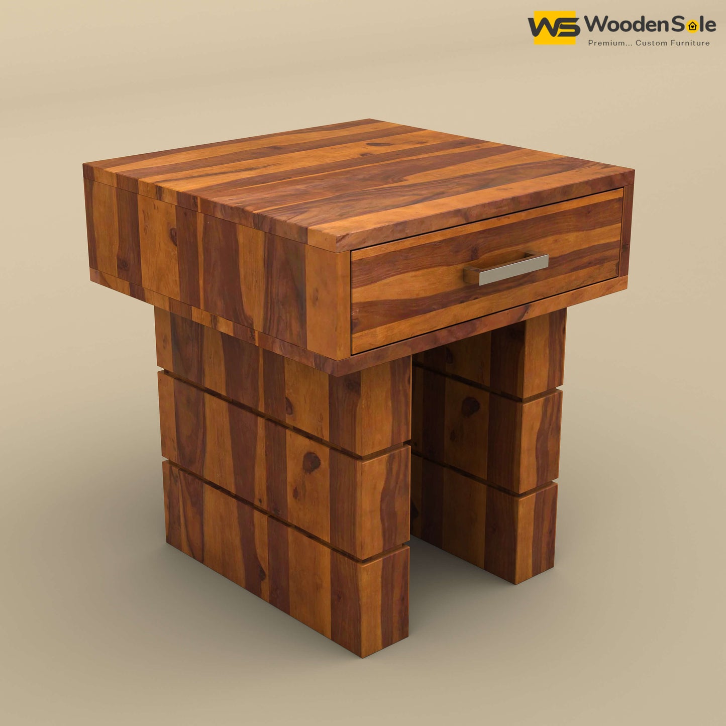 Sandra Bedside Table (Honey Finish)