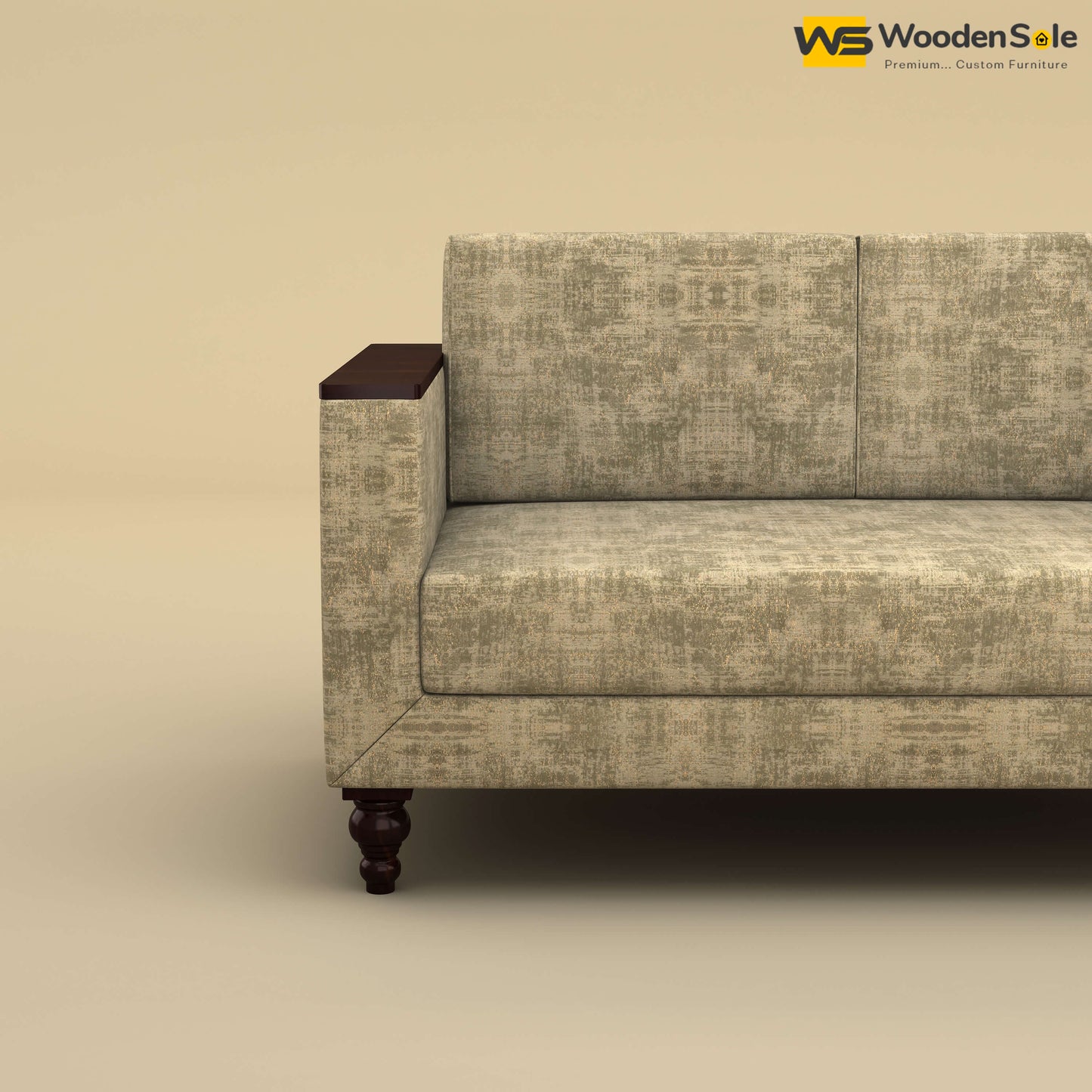 Tivoli 2 Seater Fabric Sofa (Cotton, Patchy Cream)