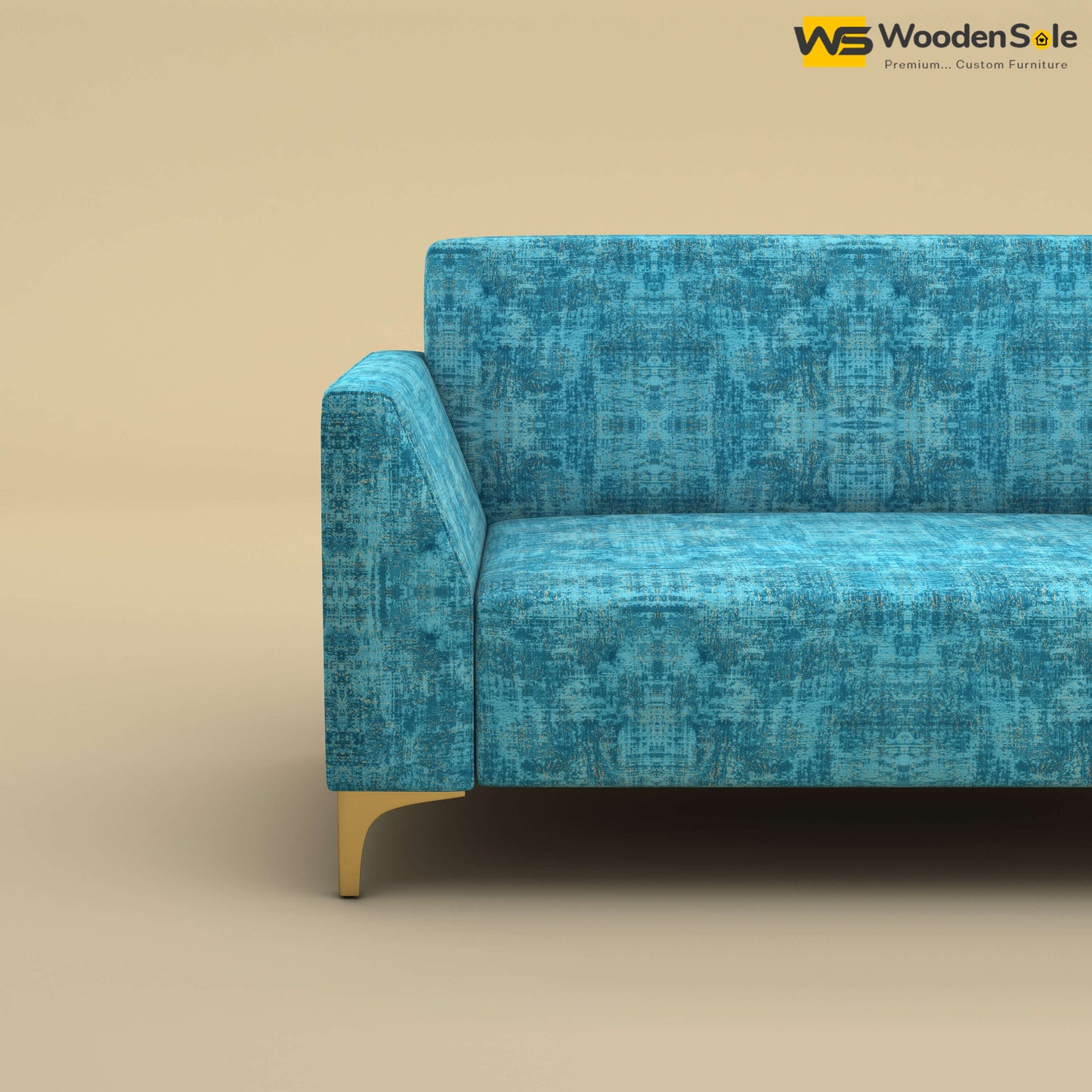 Nayobi 2 Seater Sofa (Cotton, Teal Blue)
