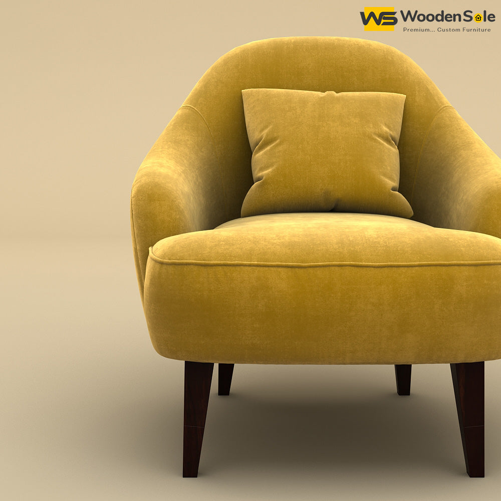 Opera Lounge Chair (Velvet, Mustard Yellow)