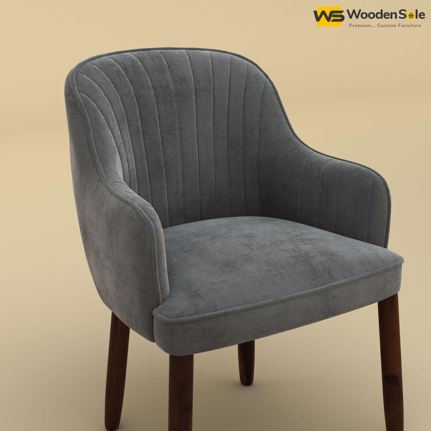 Madrid Dining Chair (Velvet, Charcoal Gray)