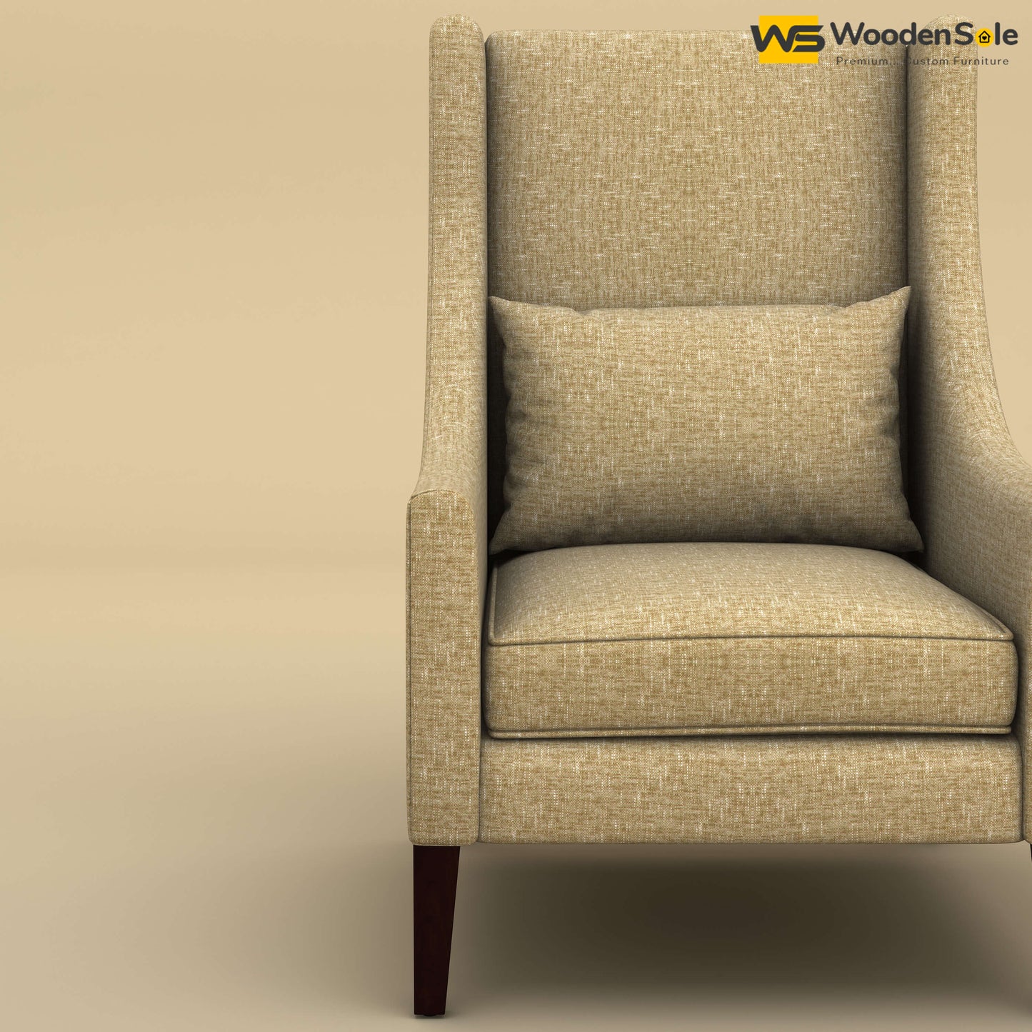Bonito High Back Lounge Chair (Cotton, Faux Cream)