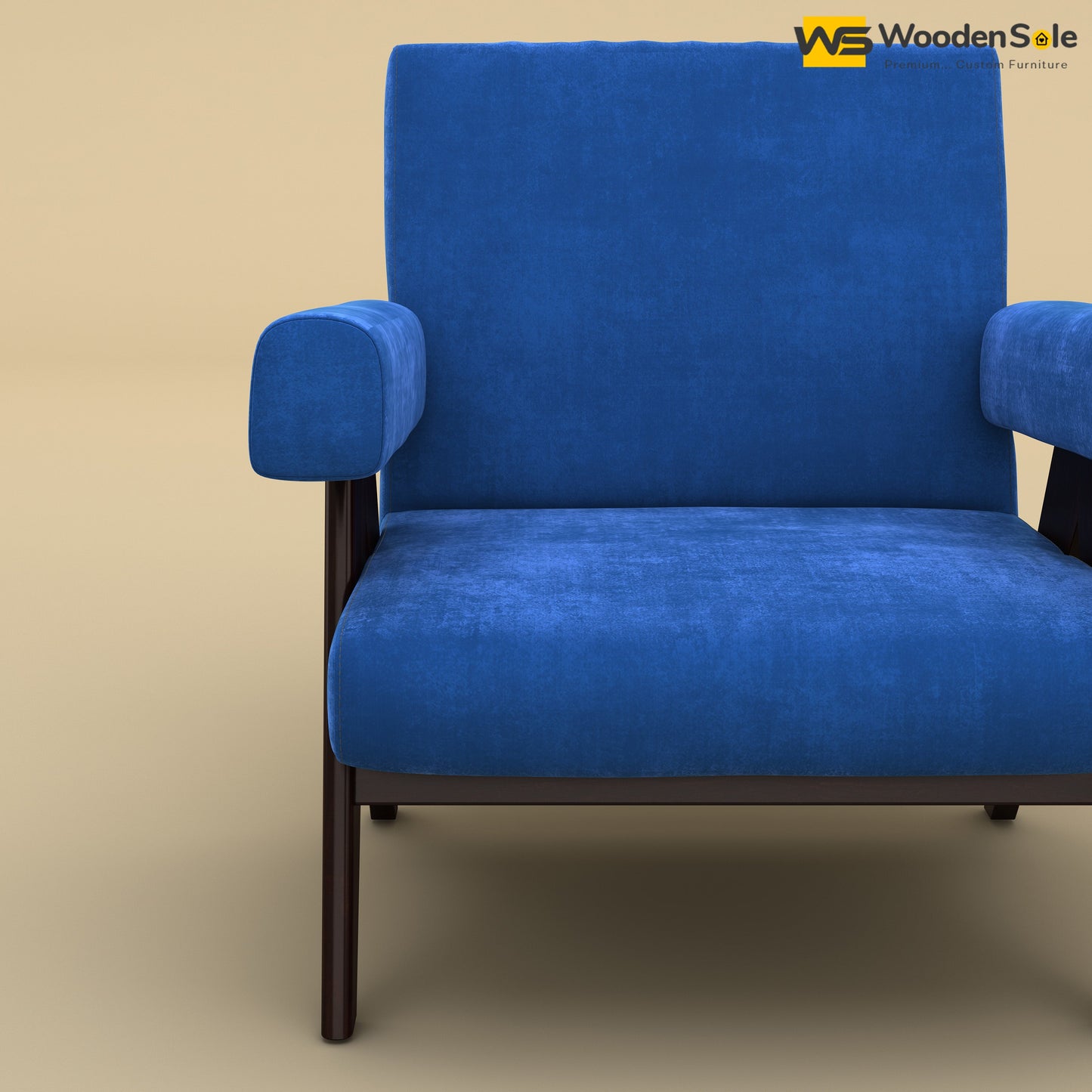 Capri Lounge Chair (Velvet, Royal Blue)