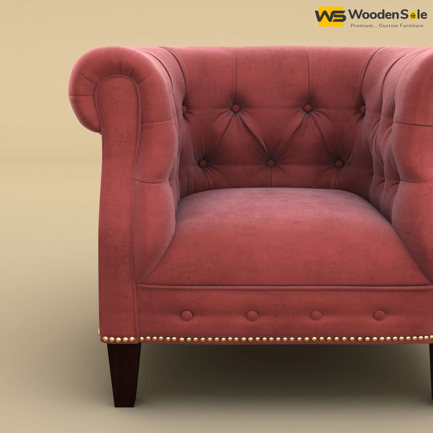 Olivia Wing Chair (Velvet, Pink)