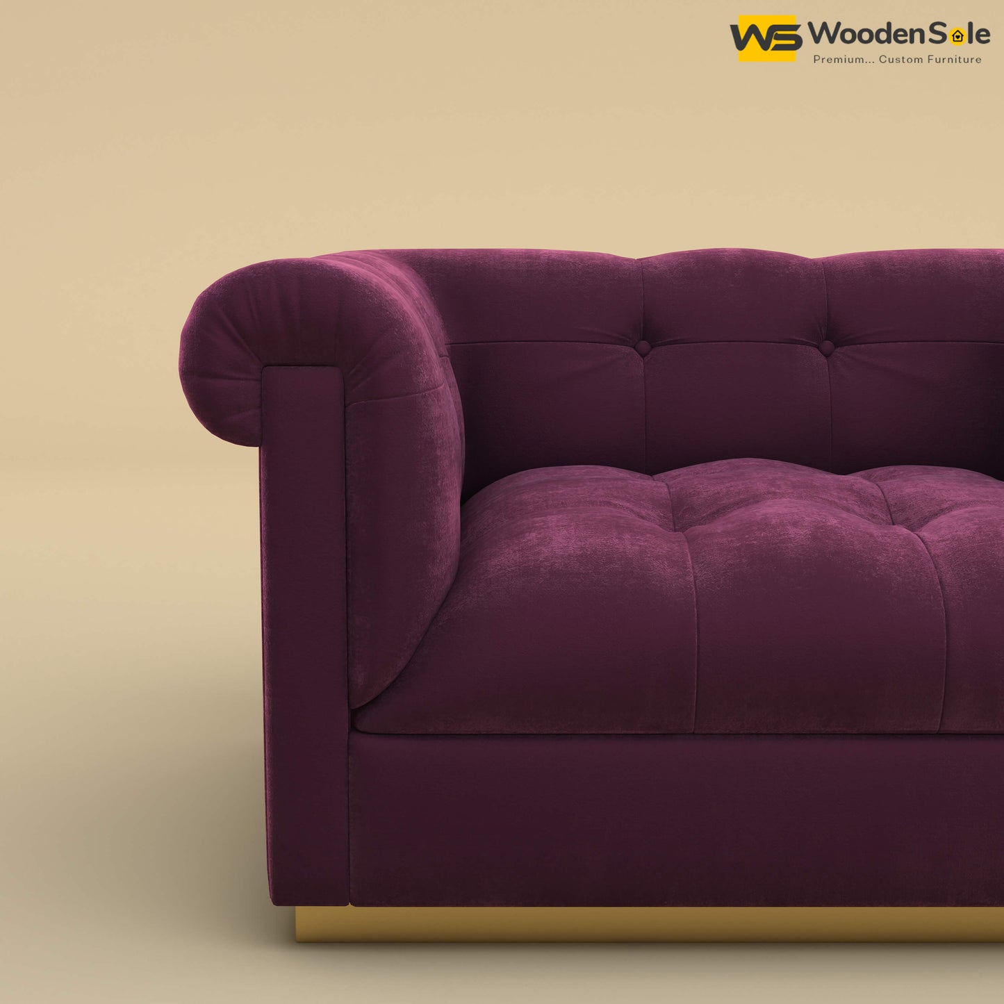 Morrison 1 Seater Fabric Sofa (Velvet, Dark Purple)