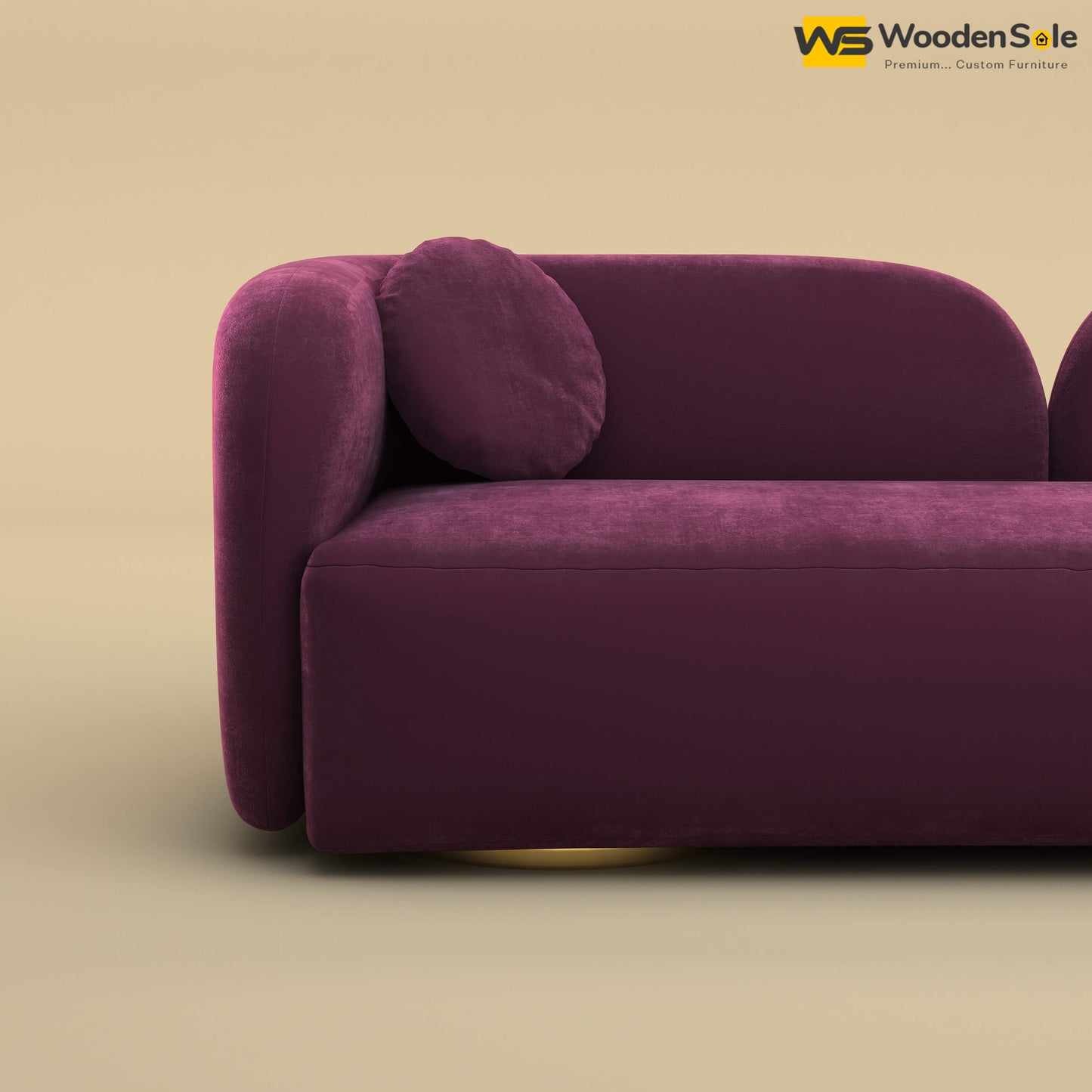 Oslo 3 Seater Interior Sofa (Velvet, Dark Purple)