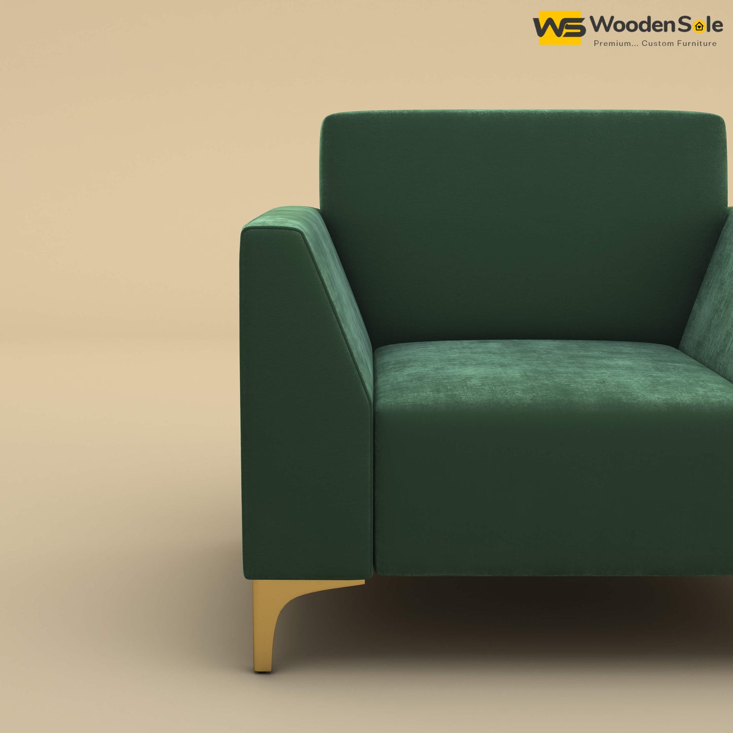 Nayobi 1 Seater Sofa (Velvet, Forest Green)