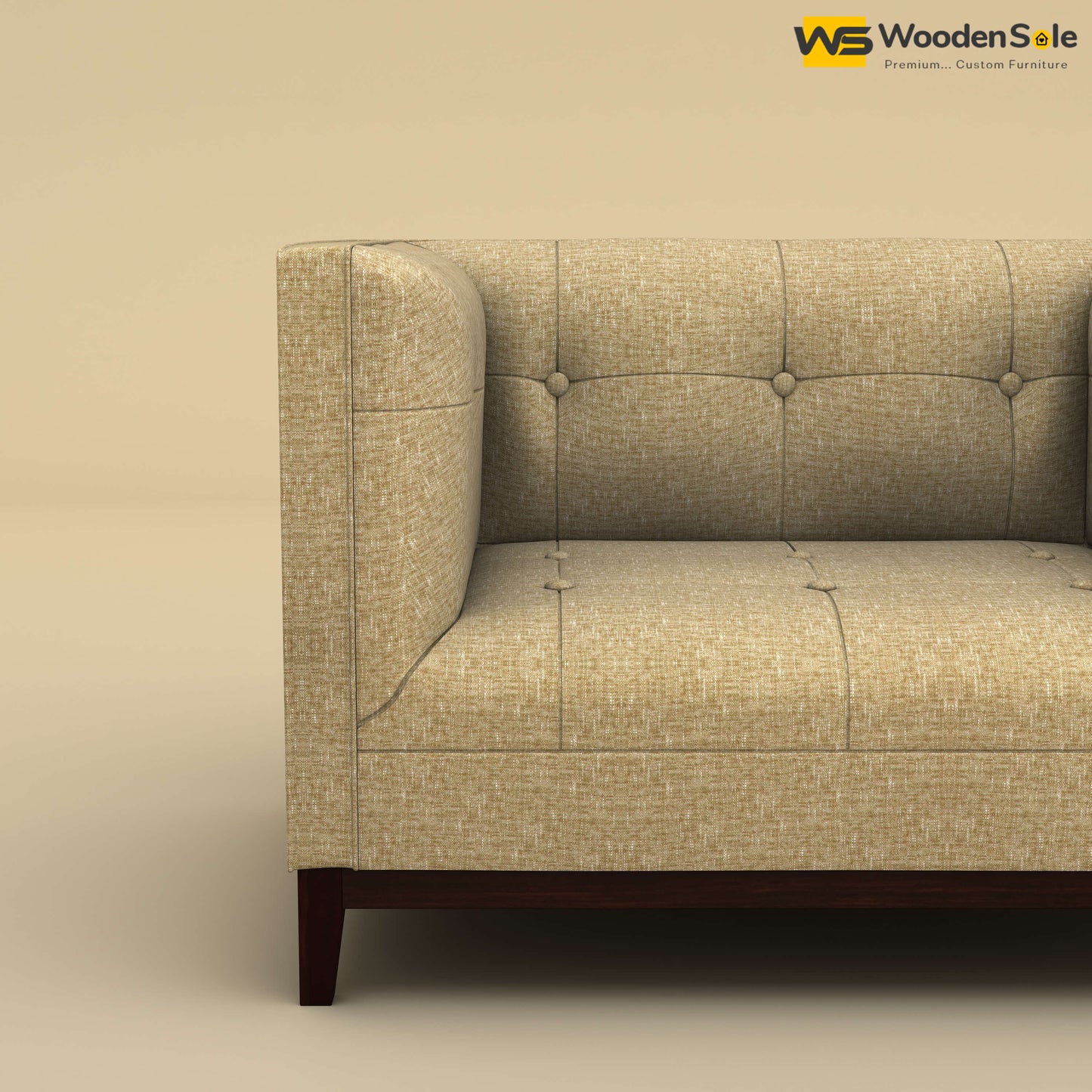 Loren One Seater Fabric Sofa (Cotton, Faux Cream)