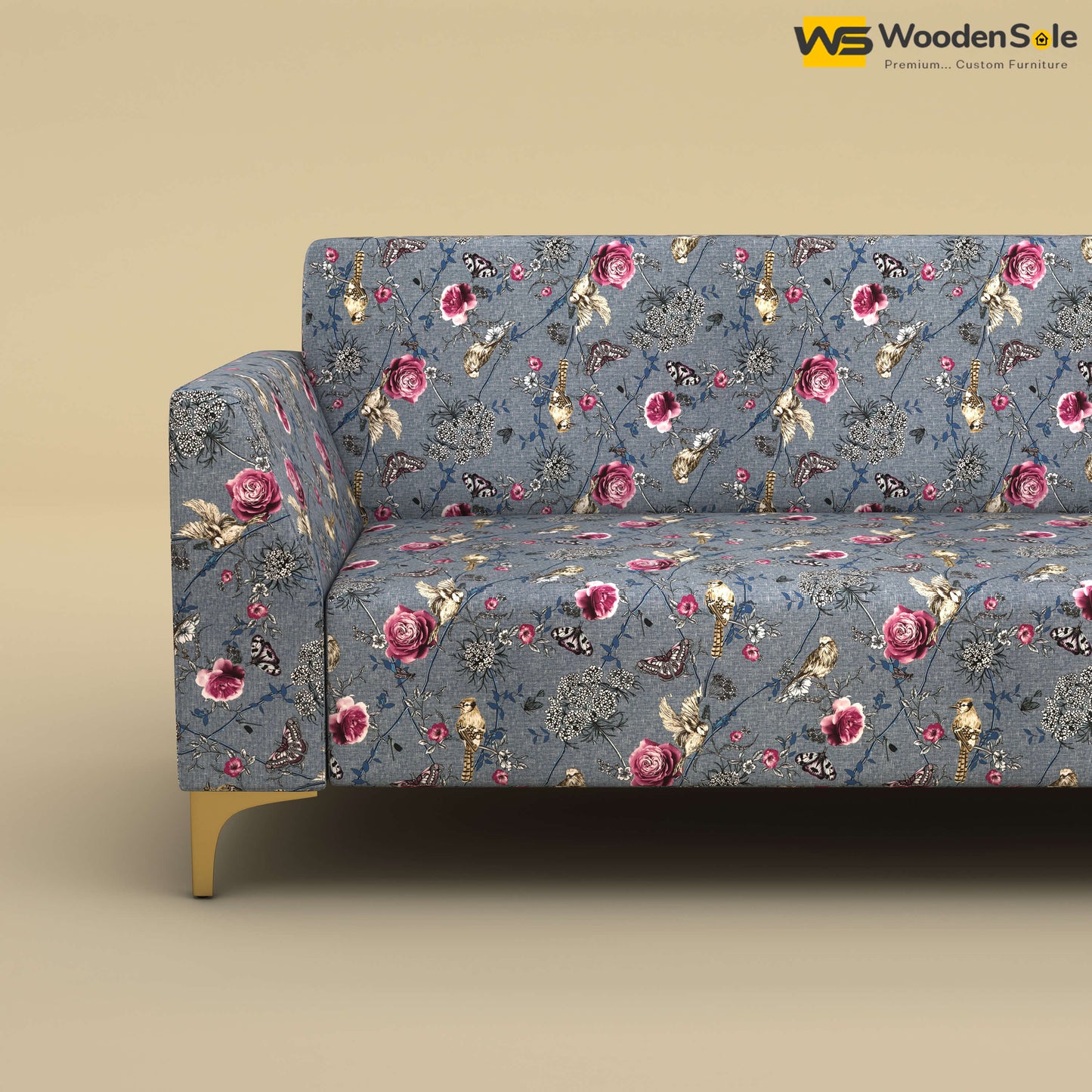 Nayobi 3 Seater Sofa (Cotton, Floral Printed)