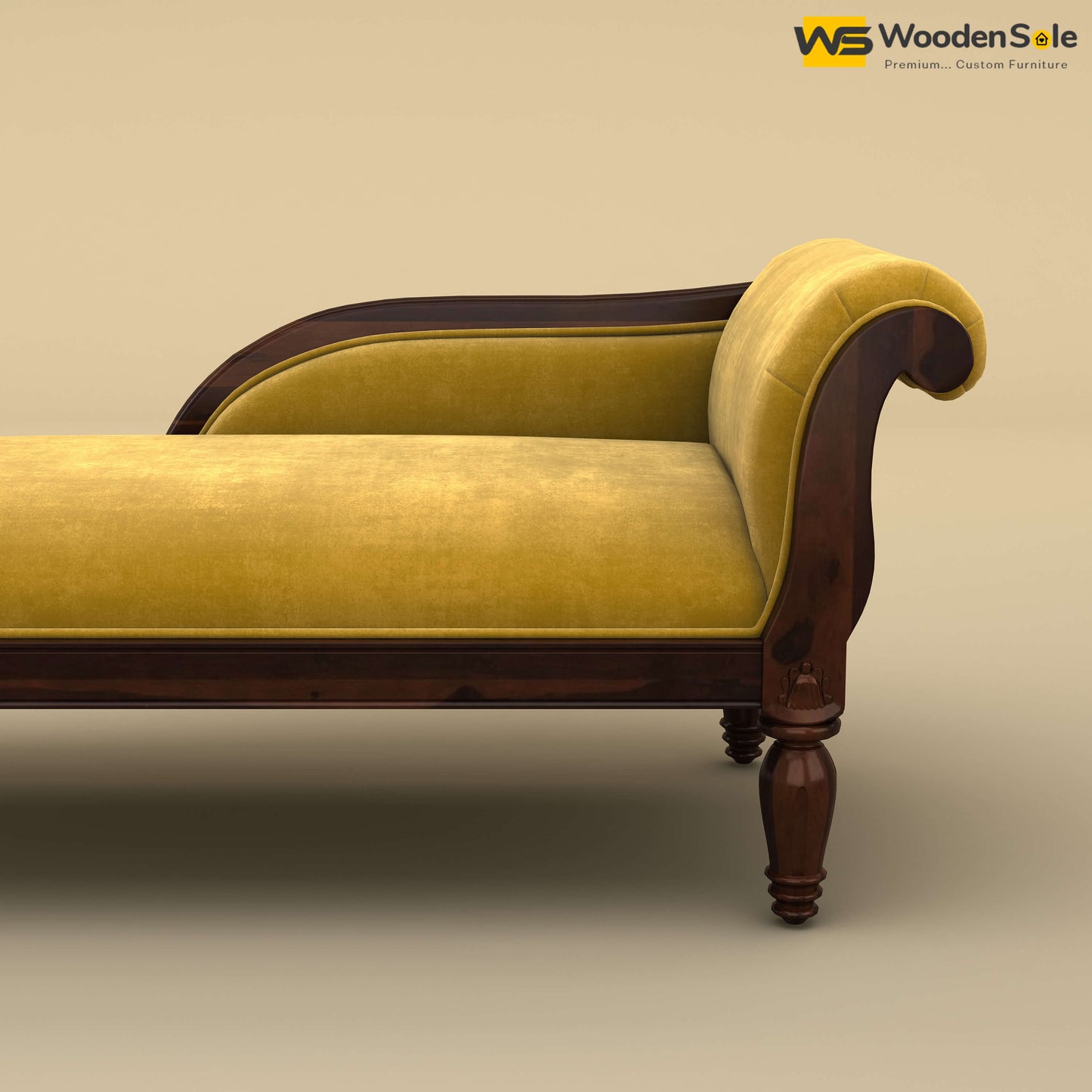 Virat Chaise Lounge (Velvet, Mustard Yellow)