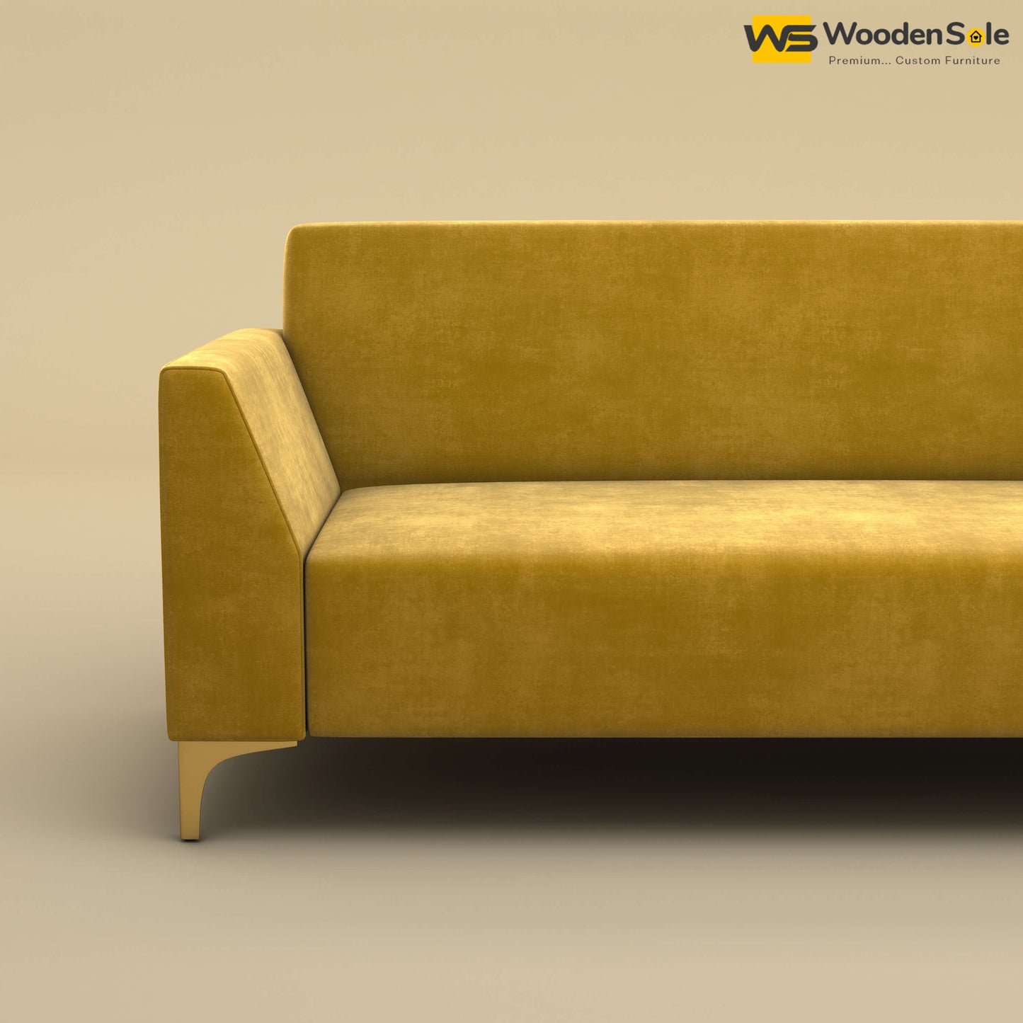 Nayobi 3 Seater Sofa (Velvet, Mustard Yellow)