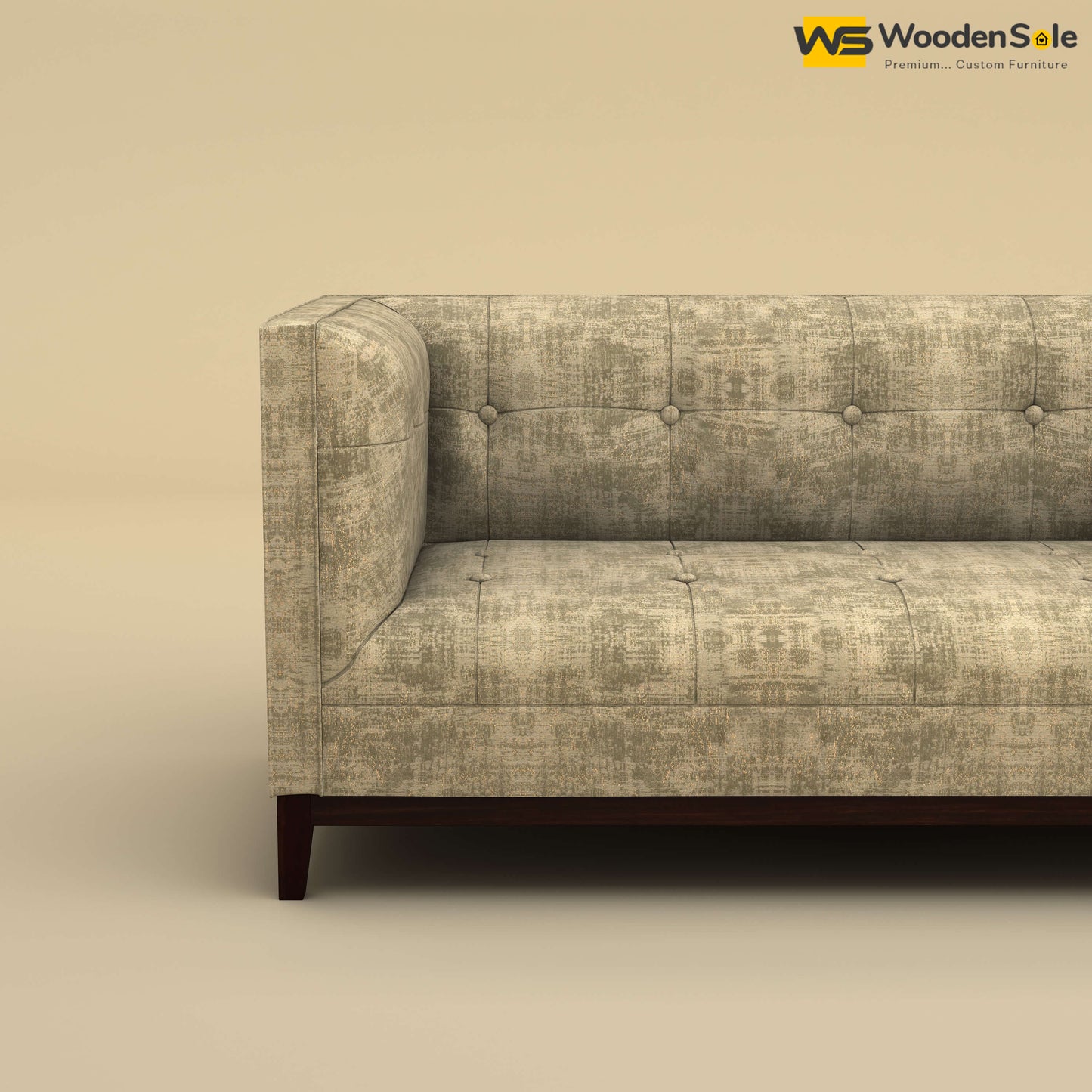 Loren Two Seater Fabric Sofa (Cotton, Patchy Cream)