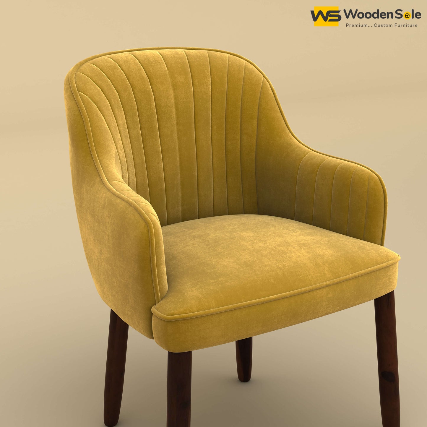 Madrid Dining Chair (Velvet, Mustard Yellow)