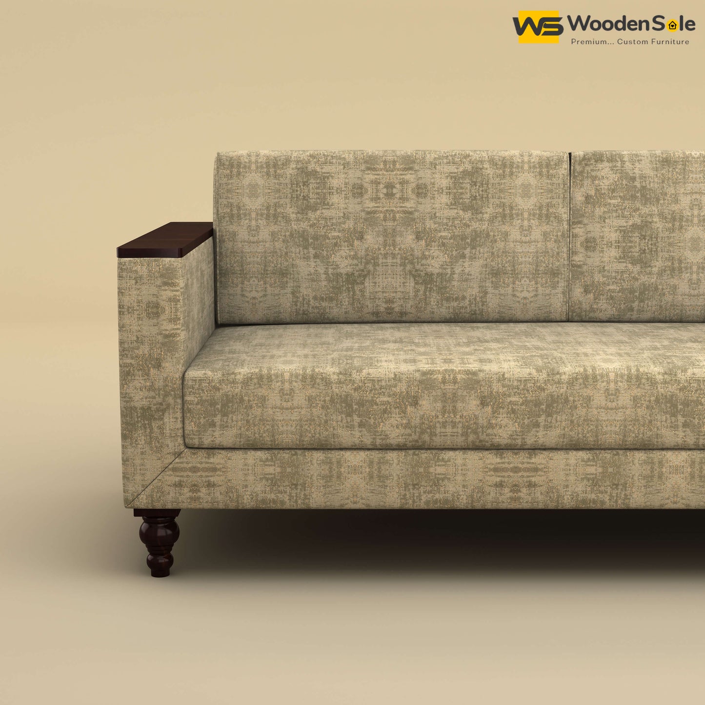 Tivoli 3 Seater Fabric Sofa (Cotton, Patchy Cream)