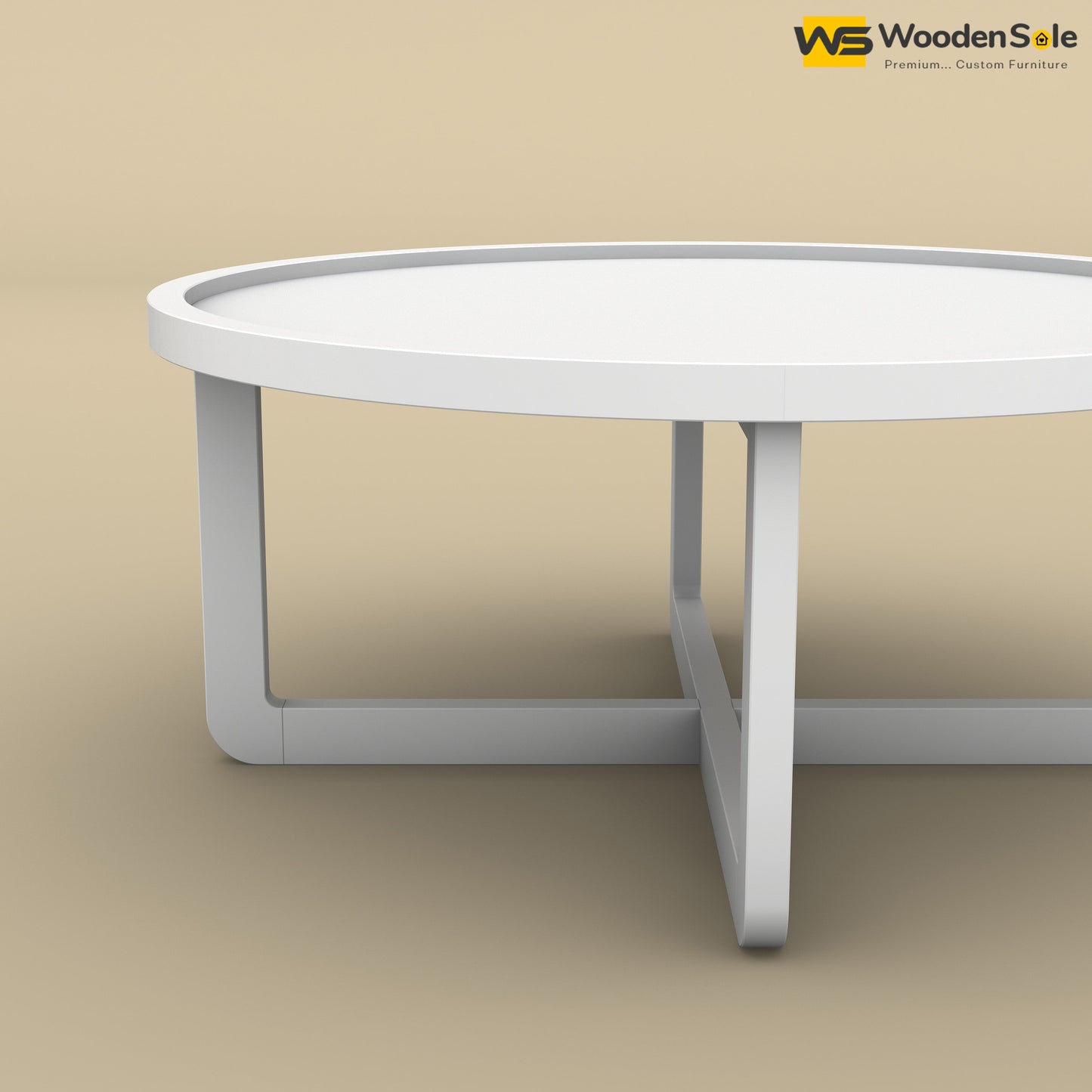 Dom Round Coffee Table (White Finish)