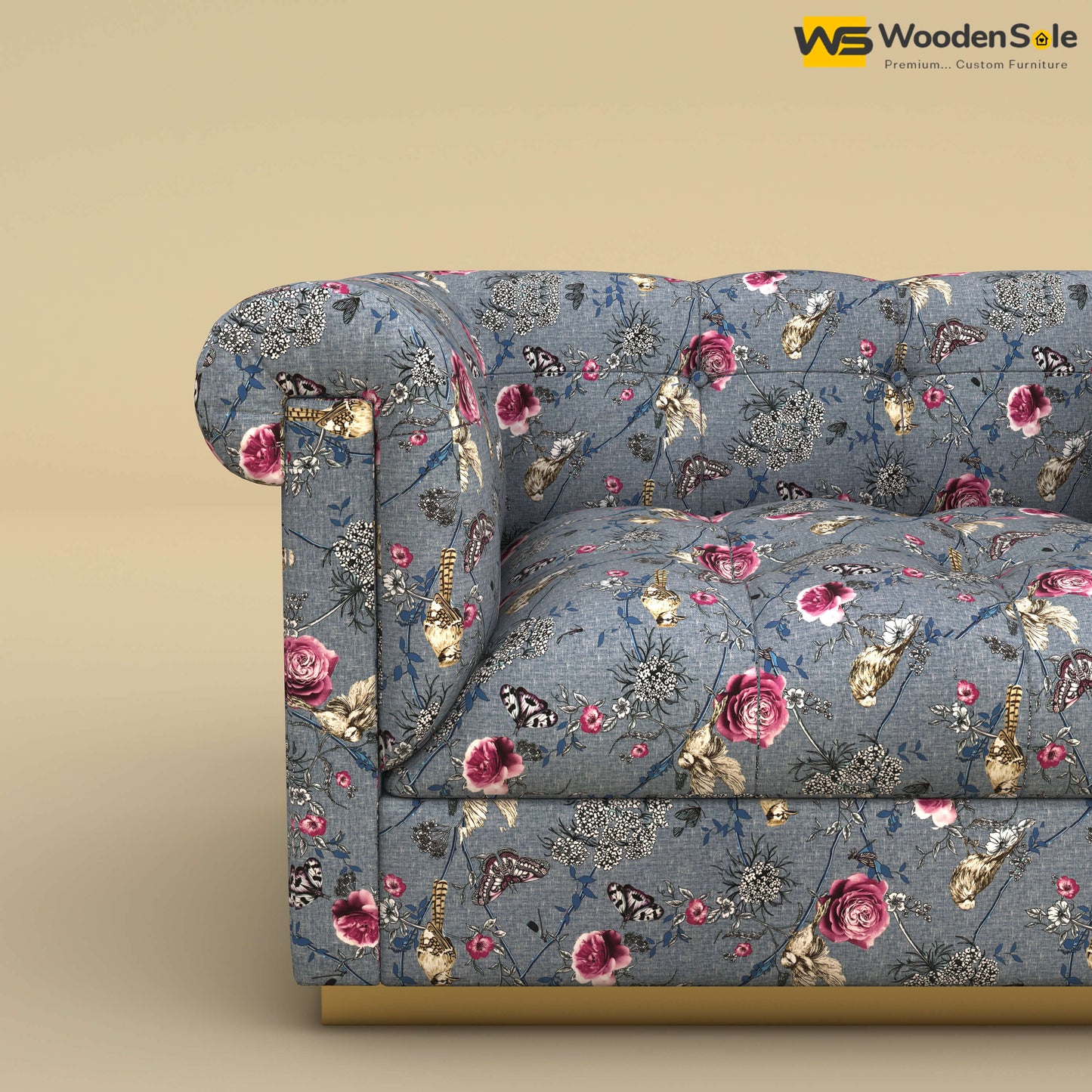 Morrison 1 Seater Fabric Sofa (Cotton, Floral Printed)