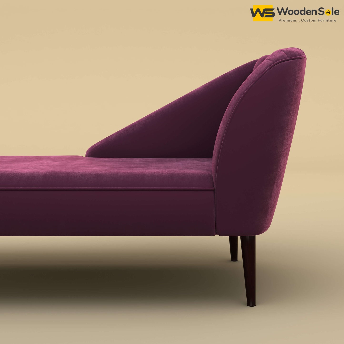 Perla Chaise Lounge (Velvet, Dark Purple)