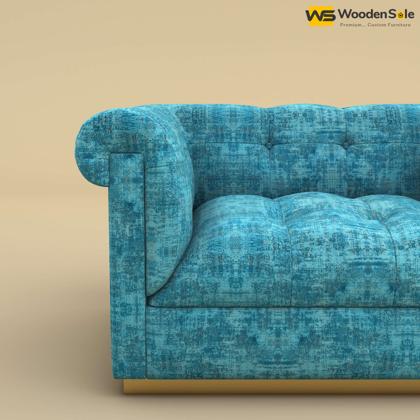 Morrison 1 Seater Fabric Sofa (Cotton, Teal Blue)