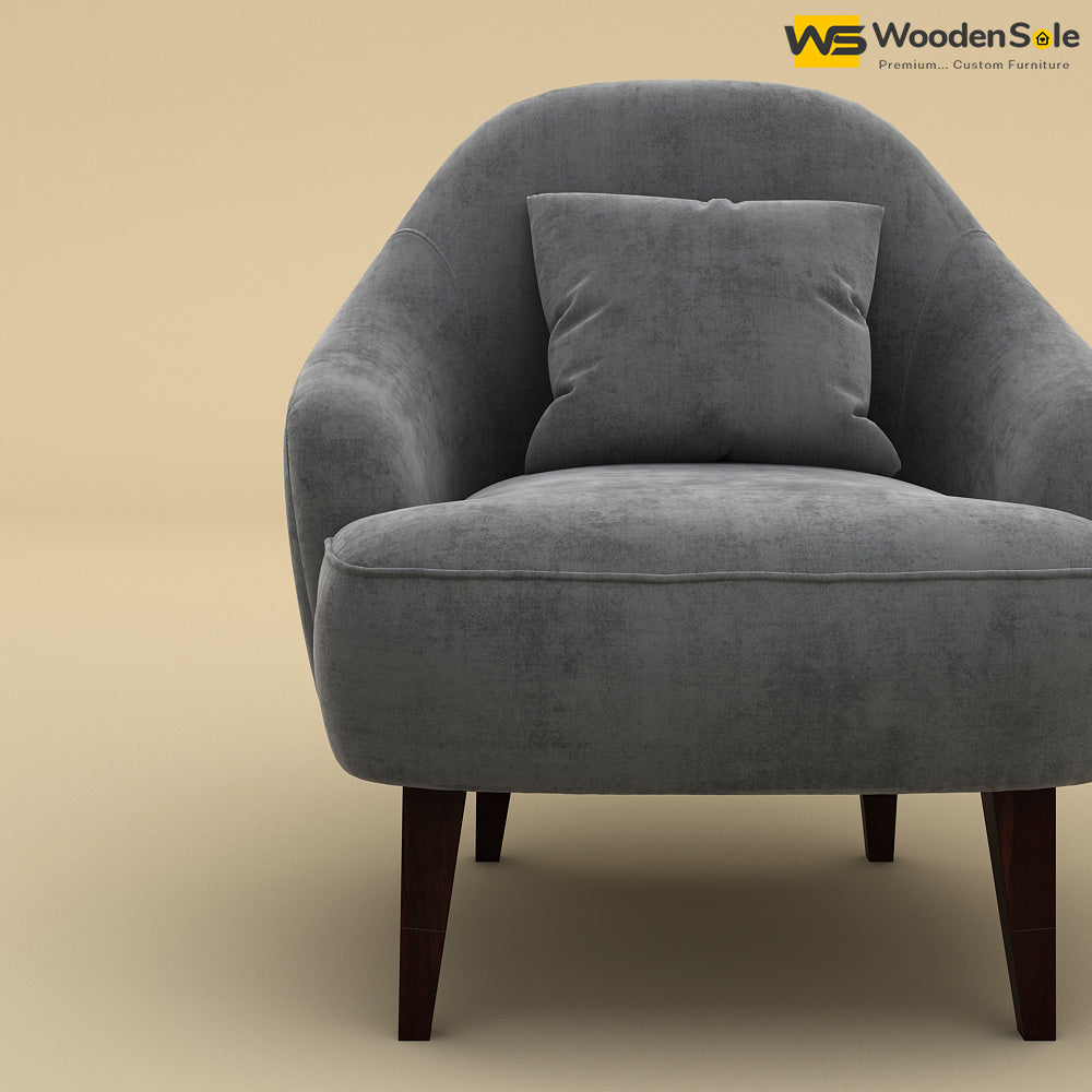 Opera Lounge Chair (Velvet, Charcoal Gray)