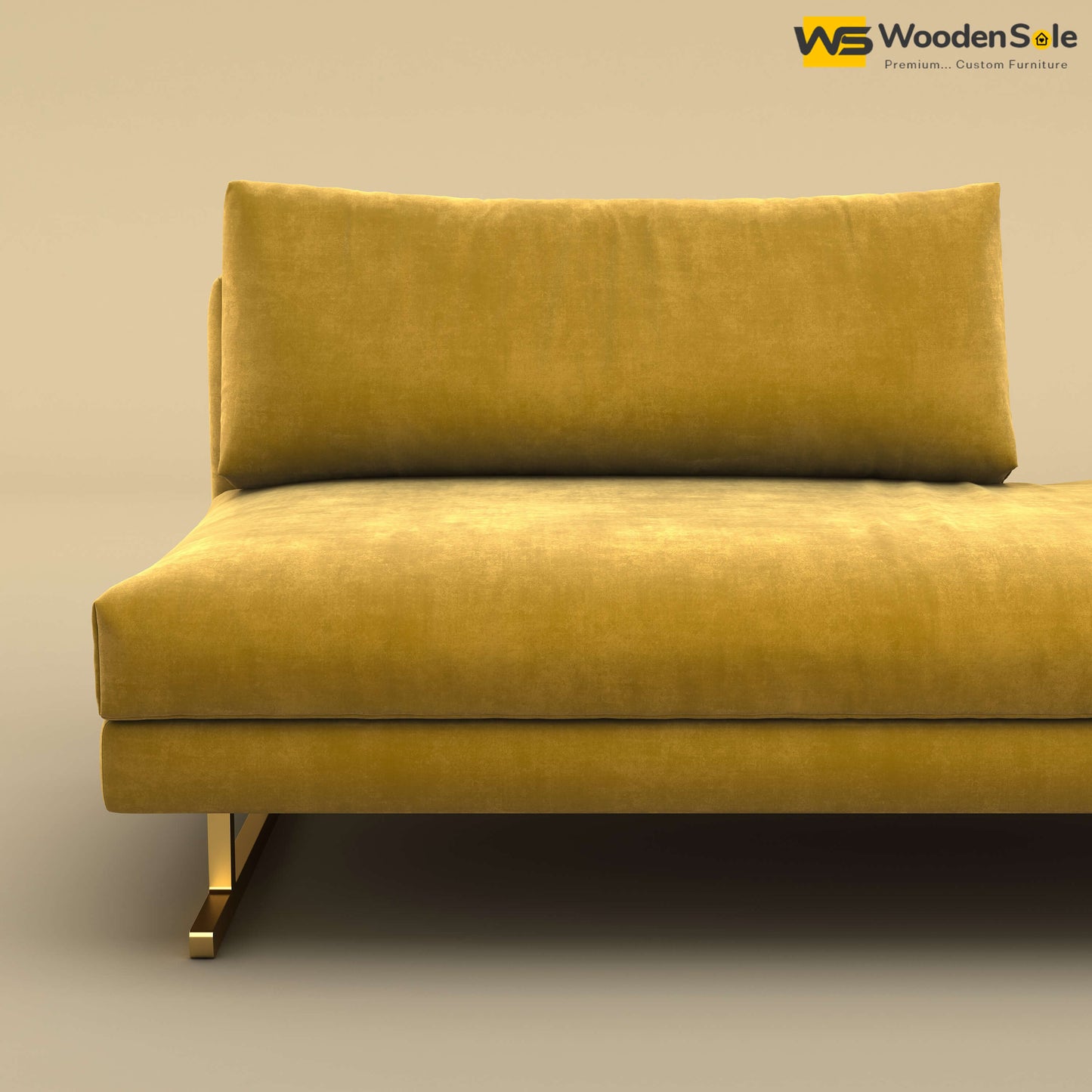Elve Chaise Lounge (Velvet, Mustard Yellow)