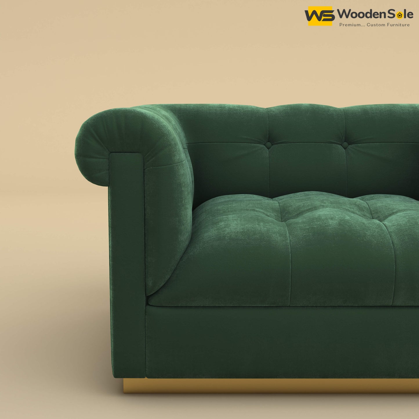 Morrison 1 Seater Fabric Sofa (Velvet, Forest Green)