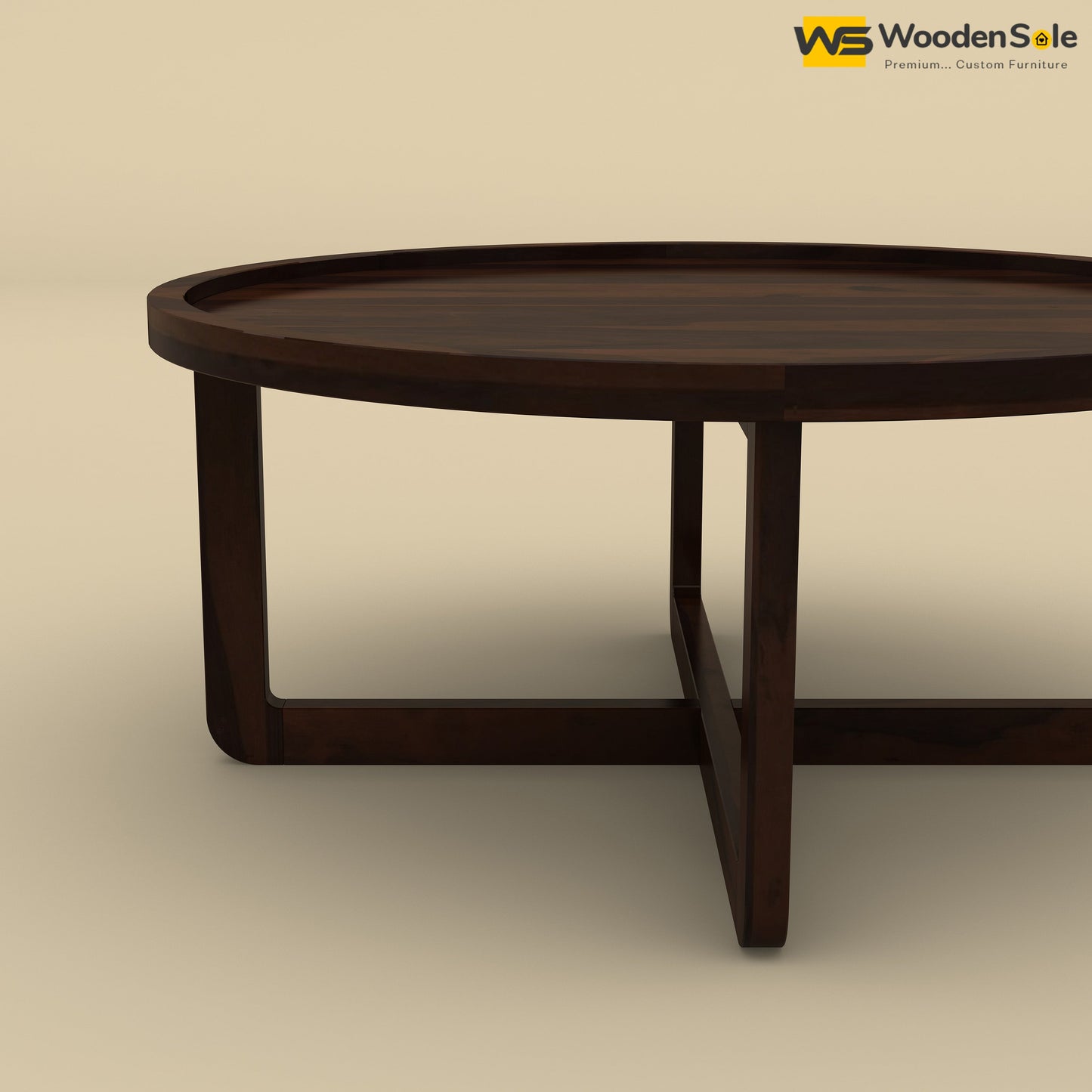 Dom Round Coffee Table (Walnut Finish)