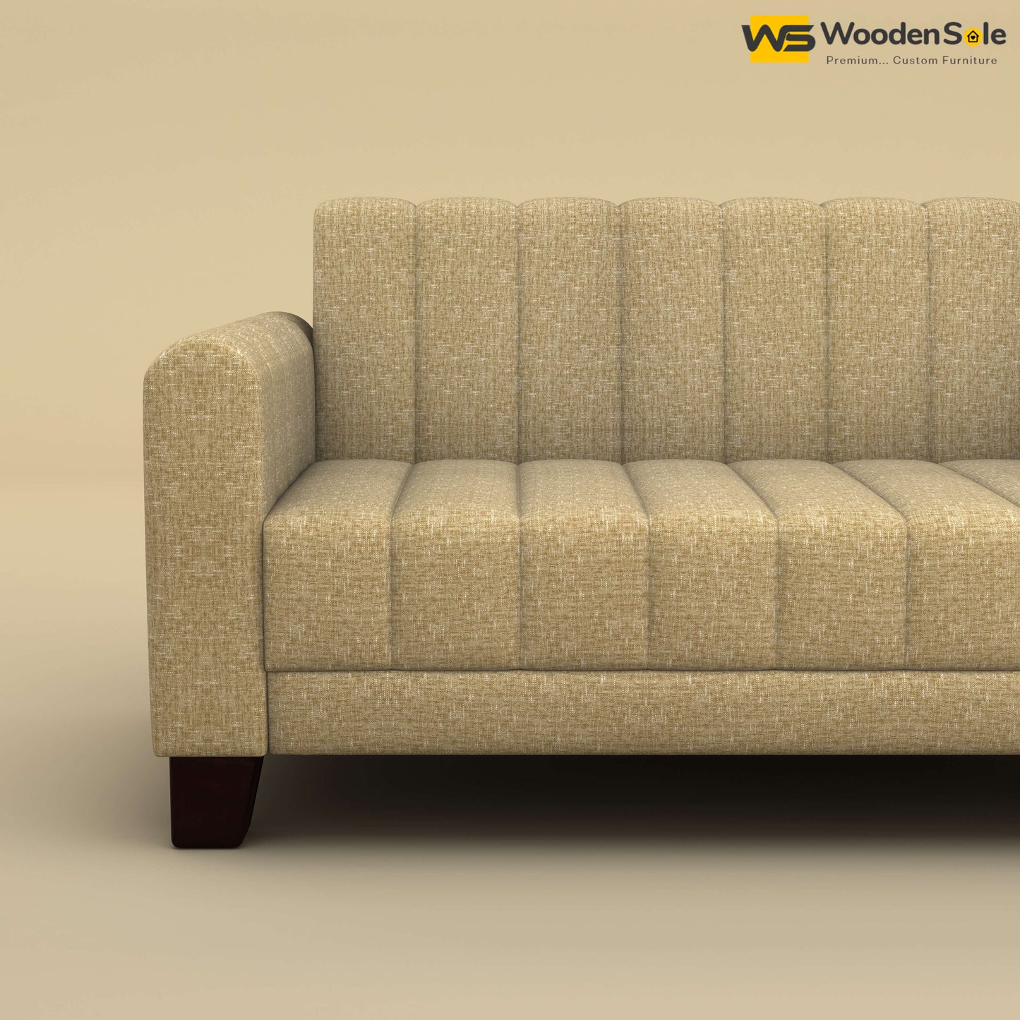Furo 2 Seater Fabric Sofa (Cotton, Faux Cream)