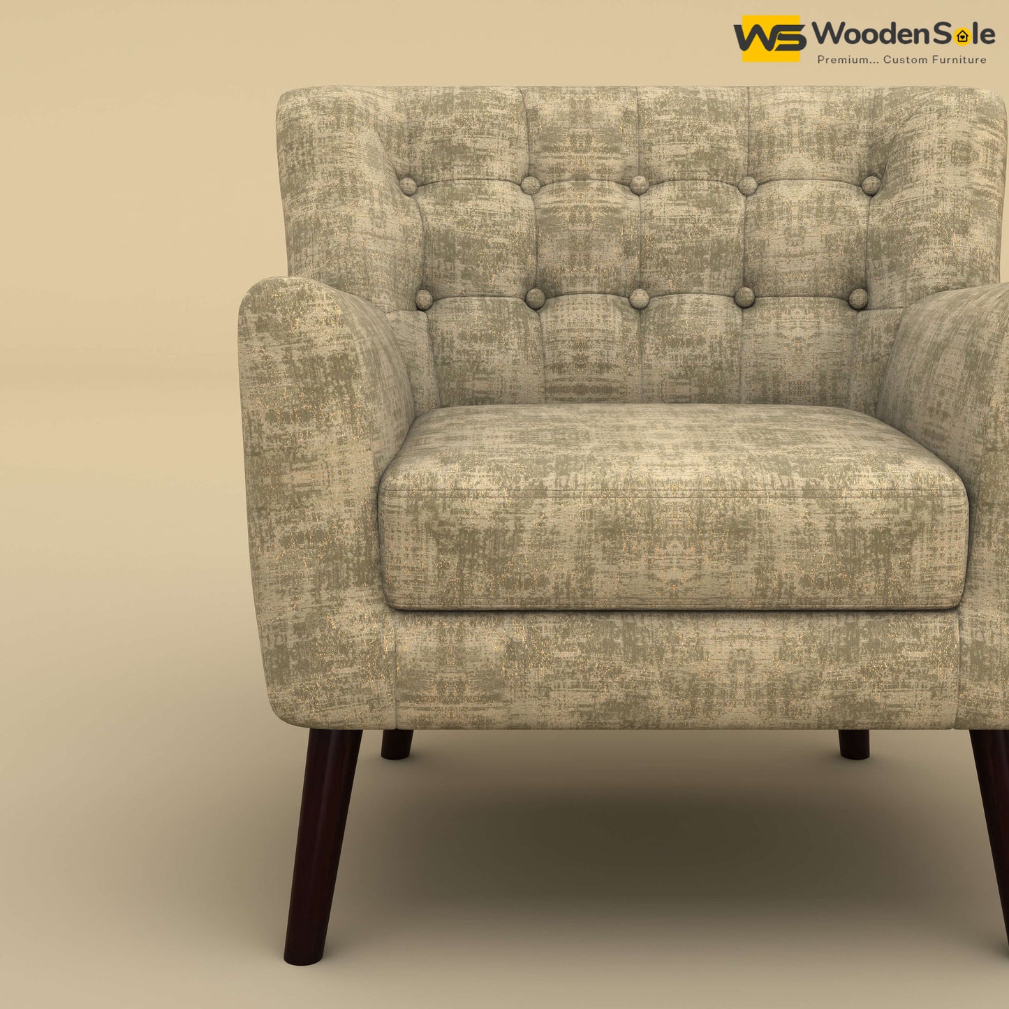 Figo Tufted Lounge Chair (Cotton, Patchy Cream)